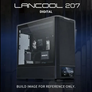 LIAN LI LANCOOL 207 Digital Black ATX/M-ATX Case, 6″ LCD Display, 4 PWM Fans, Mesh Panels, 360mm Radiator Support, GPU Anti-Sag Bracket, Front PSU Design