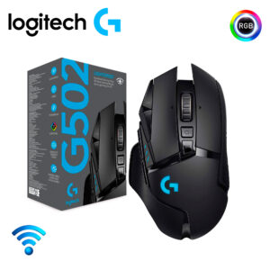 Logitech G502 Lightspeed Wireless Gaming Mouse with Hero 25K Sensor, PowerPlay Compatible, Tunable Weights and Lightsync RGB – Black
