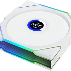 Lian Li UNI Fan TL LCD 120 Wireless – Single Pack – Controller Not Included – 2.4 GHz Wireless Control – Infinity Mirror Design – LCD Display – Controller requesd for use. – White (12TLLCD1W1W)