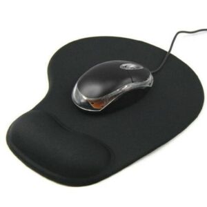 Black Wrist Comfort Memory Gel Computer Blue Mousepad