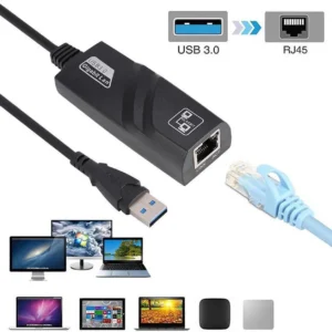 USB 3.0 to Ethernet Adapter, Driver Free 10/100/1000 Mbps Network RJ45 LAN Wired Gigabit Ethernet Adapter for Windows 10, 8.1, 7, XP, Linux, Mac OS, Chrome OS