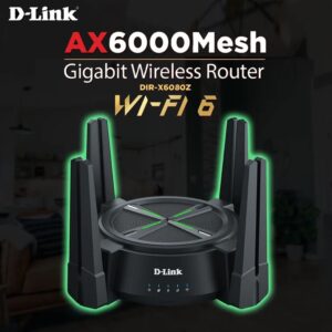 D-Link AX6000 Multi Gigabit Wi-Fi 6 Router ; ; Beamforming 8 Antennas ; Next-Gen 6000Mbps Speeds ; OFDMA & MU-MIMO ; High Speed Internet (HSI) , IPTV and OTT ; 2.5G Multi-Gigabit Port  ; TR069 Remote Access | DIR-X6080Z