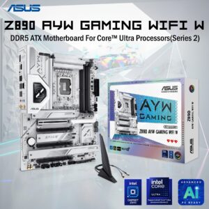 ASUS AYW Gaming WiFi W Z890 DDR5 ATX Motherboard : Intel LGA 1851 , PCIe 5.0 , Wi-Fi 6 , USB 20Gbps Type-C , AI Cooling II , Thunderbolt (USB4) Header , for  Intel® Core Ultra Processors(Series 2) | OPEN BOX