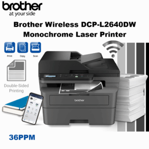 Brother Wireless DCP-L2640DW Compact Monochrome Multi-Function Laser Printer With Print Copy Scan Duplex 36PPM Dual Band Wi-Fi Ethernet USB & Mobile Printing Support