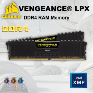 CORSAIR VENGEANCE LPX DDR4 16GB RAM Kit (2x8GB) 3600MHz CL18 1.35V (PC4 28800) 288-Pin , Low-Profile Module With Anodized Aluminum Heatspreader , Intel XMP 3.0 Ready  , AMD EXPO Compatibility | BLACK CMK16GX4M2D3600C18