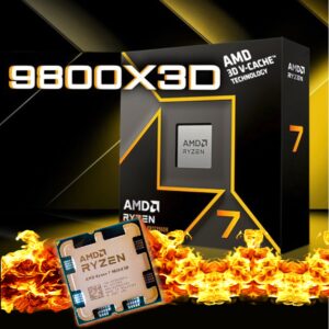 CPU AMD Ryzen 7 9800X3D – Ryzen 7 9000 Series Granite Ridge Zen 5 8-Core 5.2 GHz – Socket AM5 120W 16-Threads – TSMC 4nm FinFET 64-Bit – AMD Radeon Graphics Desktop Processor – 100-100001084WOF | 1 YEAR WARRANTY