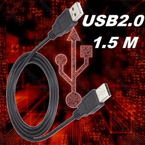 Cable Cord USB 2.0 – 1.2M Male to Male up to 480Mbps Transfer Speed for HDD Enclosure, Cooling Pads, Cooling Pad, Set Up Box, USB Hubs, Bluetooth Speakers, Black