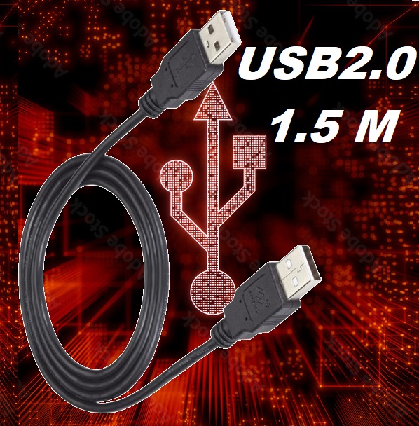 Cable Cord USB 2.0 – 1.2M Male to Male up to 480Mbps Transfer Speed for HDD Enclosure, Cooling Pads, Cooling Pad, Set Up Box, USB Hubs, Bluetooth Speakers, Black