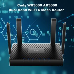 Cudy WR3000 AX3000 Dual Band Wi-Fi 6 Mesh Router with MU-MIMO, OFDMA, and Smart Beamforming – Connect Over 100 Devices with Enhanced Security and Easy Cloud Management | NO WARRANTY