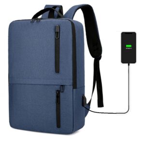 Laptop Backpack  Business / Travel  | USB Charging Port | Holds Up to 15.6″ Laptops & Tablets | Waterproof | Anti-theft Pockets | Lightweight | Organized Compartments Slim Formal Design – BLUE
