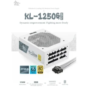 Segotep KL-1250G 1250W PSU | 80+ Gold | ATX 3.0 | Fully Modular | PCIe 5.0 | White Edition | AI Cooling | Ultra-Silent 140mm Fan | White