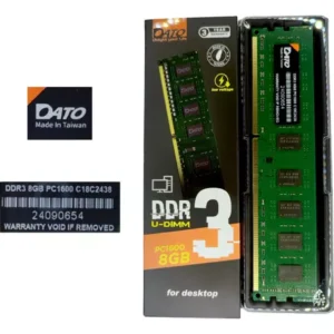 DATO 8GB DDR3 U-DIMM Desktop RAM | PC1600 | 240-Pin | 1.35V Low Voltage | Unbuffered Memory Module