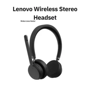 Lenovo Wireless Stereo Headset – Bluetooth 5.3, 3-Mic ENC, Double-Sided Boom Mic, 31h Talk / 60h Playback, 40mm Drivers, Lightweight 138g, Replaceable Earcups, USB-C