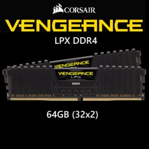 CORSAIR Vengeance LPX 32GB Single Module 288-Pin PC RAM DDR4 3200 MHz (PC4 25600) 1.35V , CAS Latency 16 , Desktop Memory Model | BLACK CMK128GX4M4E3200C16