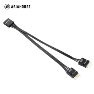 ASIAHORSE Molex to SATA Power Cable Converter – 1-to-2 Splitter, 400mm Length, Black, High-Quality Sleeved Cable for HDD, SSD