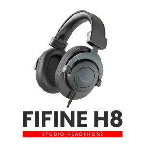 FIFINE H8 Professional Wired Studio Monitor Headphones Black – 50mm Drivers, 20Hz-20kHz, Passive Noise Canceling, Detachable Cables, Comfortable Over-Ear Design