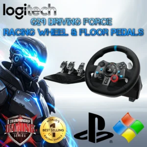 Logitech G29 Driving Force Racing Wheel And Pedals Compatible With PS5, PS4, PS3, And PC With Dual-Motor Force Feedback 900° Rotation And Non-Linear Brake, Hand-Stitched Leather, Stainless Steel Paddle Shifters | BLACK