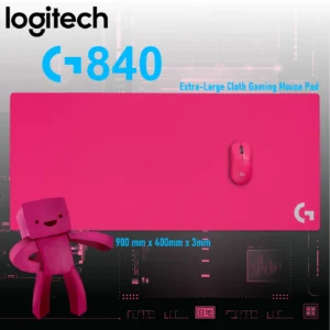 Logitech G840 XL Gaming Mouse Pad – Extra-Large 900×400mm Hot-Pink Desk Mat, Performance-Tuned Cloth Surface, Moderate Friction, Anti-Slip Rubber Base, 3mm Low Profile Design | MAGENTA 
