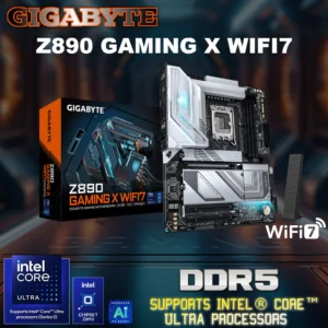 Gigabyte Z890 Gaming X WiFi7 Motherboard ATX With Intel Core Ultra CPU Support, 4*DDR5 9200MT/s OC, PCIe 5.0, Quad M.2, USB4, 2.5GbE LAN, Wi-Fi 7, Thermal Armor, AI Perfdrive , D5 Bionic Corsa