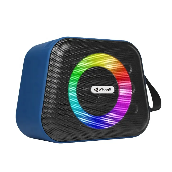 Kisonli S10 BT RGB Speaker: 5W Output Power, 1200mAh Battery, Mobile Phone Holder Design, RGB Lights, Bluetooth Connectivity, 2-5 Hours Playtime, Ideal for Music, Calls, and Entertainment.