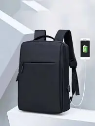 EZ W044 BACKPACK BAG EXP022: 15.6″ Laptop Compartment, Fully Waterproof Nylon, Multi-Layer Storage & Air Cushion Straps – Business & Travel-Ready Unisex Backpack | BLACK