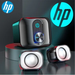 HP DHS 2111S 2.1 Wired Stereo Speaker – 3.5mm Jack, USB-Powered, Surround Sound, 6W Output, LED Light, Tabletop Mount, Portable & Ergonomic Design