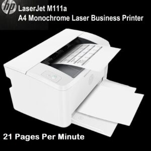 HP LaserJet M111a A4 Monochrome Laser Business Printer – 21 Pages Per Minute – Black & White Only – Hi-Speed USB – Compatible with Windows, macOS, and Linux | WHITE 7MD67A