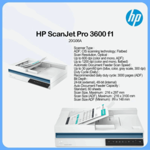 HP ScanJet Pro 3600 f1 – 60 Images or 30 Pages Per Minute with Two-Sided Single-Pass Scanning ; Duplex Scanning, Ultrasonic Page Detection, Advanced OCR, Cloud Integration, and High-Volume Productivity | 20G06A