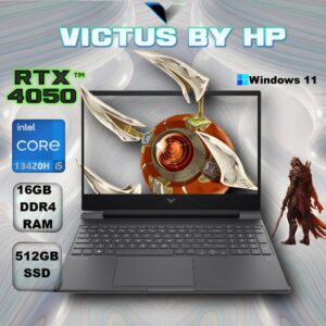 Victus by HP Intel® Core i5-13420H | 16GB DDR4 RAM , 512GB NVMe SSD | RTX 4050 , 6GB | 15.6-inch FHD 144 Hz IPS Display | Backlit Keyboard | Windows 11 | MICA SILVER ~ 15-fa2082wm