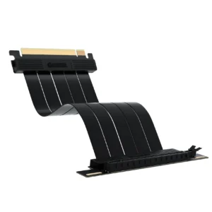 ASIAHORSE PCIe 4.0 90° 20cm Soft Cable – Black Flexible GPU Riser, High-Speed PCI Express Gen4, Durable Design for Vertical or Compact PC Builds