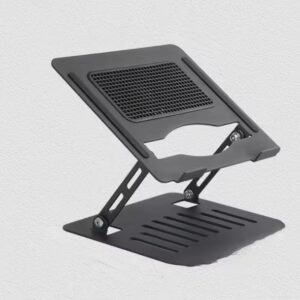 N83 Foldable Laptop Stand – Adjustable Height & Angle, Graphite Finish, Aluminum Alloy, Ventilated Design with Storage, Compatible with Laptops/Tablets/Phones