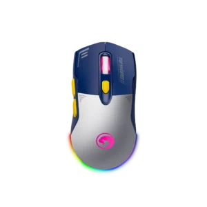 MARVO M803W WB Dual Mode Gaming Mouse | 4800 DPI | 2.4G & Wired | 500mAh Rechargeable Battery | 125/250Hz Polling | White & Blue | 5M Click Switch Life