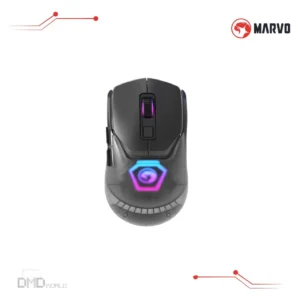 MARVO M G1W GY Black Gaming Mouse With 2.4G, Bluetooth & Wired Modes, Pixart 3370 Sensor, Omron Switches, ARGB 16.8M Colors & 120-Hour Battery Life