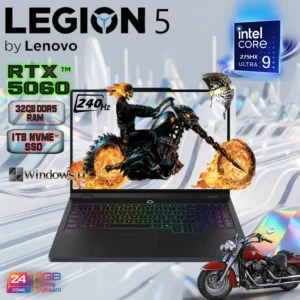 LENOVO AI-Powered Legion 5 16IAX10 Intel® Core Ultra 9 275HX | 32GB DDR5 RAM , 1TB SSD NVMe | RTX 5060 , 8GB | 16-inch WQXGA IPS 240Hz Display | 24-Zone RGB Backlit Keyboard | Windows® 11 | Storm Grey