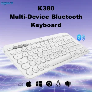 Logitech K380 Multi-Device Bluetooth Keyboard – Windows, Mac, Chrome OS, Android, iPad, iPhone, Apple TV Compatible – with Flow Cross-Computer Control and Easy-Switch up to 3 Devices  | WHITE