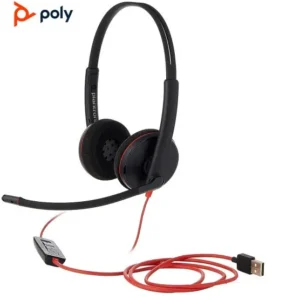 POLY Blackwire C3220 Stereo USB-A/C Headset | Noise-Canceling Mic | Inline Controls | Cushions | PC/Mac Compatible | Foldable & Lightweight