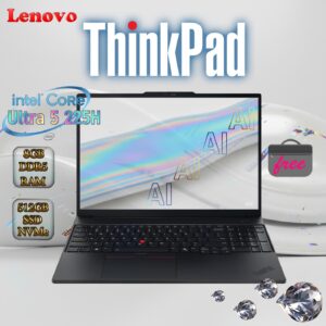 Lenovo ThinkPad E16 Gen 3 Intel® Core Ultra 5 225H | 8GB DDR5 RAM ; 512GB NVMe SSD | 16-inch WUXGA IPS Display | Intel® UHD Graphics | DOS | Laptop Bag Included | ECLIPSE BLACK