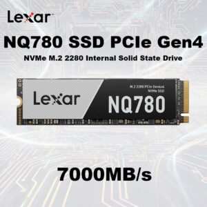 Lexar NQ780 4TB M.2 2280 PCIe Gen4×4 NVMe SSD | Up To 7000MB/s Read & 6000MB/s Write | 8-Channel Controller | HMB + SLC Cache | Laptop-Friendly Single-Sided Design | LNQ780X004T-RNNNU