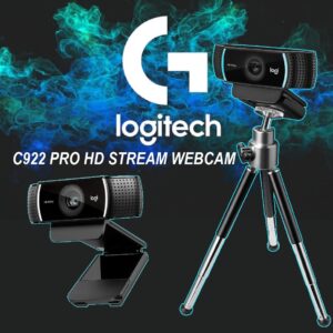 Logitech C922 PRO HD STREAM WEBCAM with Tripod –  Full HD 1080p, 3MP Autofocus Camera, Dual Stereo Mics,  Tripod-Ready Clip, 78° dFoV, 3-Month XSplit License, Compatible with Windows , macOS , ChromeOS