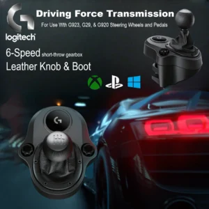 Logitech G Driving Force Racing Shifter For G923 G29 G920 With 6-Speed Short-Throw Gearbox Push-Down Reverse Solid Steel Shaft Hand-Stitched Leather Durable Mounting, FOR Windows , PS5, PS4, XBOX SERIES X|S AND XBOX ONE | BLACK