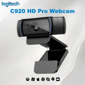 Logitech C920 HD Pro Webcam – Full HD 1080p, Glass Lens, Auto Light Correction, Dual Stereo Mics, 78° Wide-Angle, Universal Mount | BLACK