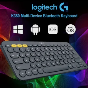 Logitech K380 Multi-Device Bluetooth Keyboard – Windows, Mac, Chrome OS, Android, iPad, iPhone, Apple TV Compatible – with Flow Cross-Computer Control and Easy-Switch up to 3 Devices –Dark Grey