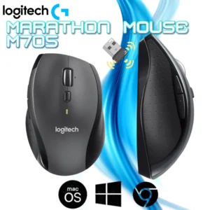 Logitech Marathon Mouse M705 Wireless Optical Mouse With 36Mo Battery, Hyper-Fast Scroll, 2.4GHz Unifying USB Receiver, 5 Customizable Buttons, Ergonomic Design, for Windows – macOS – Chromebook | Black