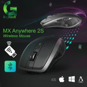 Logitech MX Anywhere 2S Compact Wireless Laser Mouse, Bluetooth & USB, 4000 DPI, 7 Fully Programmable Buttons, Darkfield Sensor, Hyperfast Scroll, Rechargeable, Multi-Device , for Windows-macOS- iPadOS-Linux |  Graphite