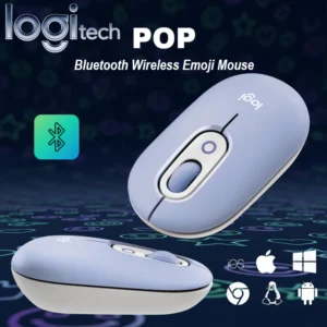 Logitech POP Bluetooth Wireless Mouse with Emoji Customizable Button – SilentTouch Clicks- Connect up to 3 devices – 10 meters Wireless Range –  SmartWheel Scrolling –  Compatible with Windows®, macOS, ChromeOS™,  iPadOS, Microsoft Surface | LILAC