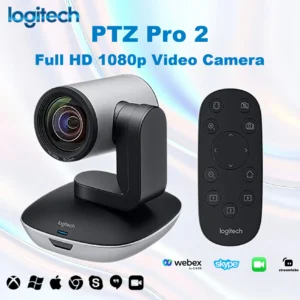 Logitech PTZ Pro 2 Full HD 1080p Video Camera With 10x Lossless Zoom, 260° Pan, 130° Tilt, Autofocus, Remote Control & Mount , USB Plug-And-Play, Multi-App Compatibility , Windows / macOS