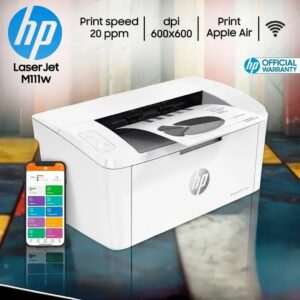 HP LaserJet M111w Black & White Multifunction Printer, Wireless & Mobile Printing, 600 x 600 dpi Resolution, Print speed up to 20 ppm, 8000-page Monthly Duty Cycle ,USB / Wireless Connectivity | 7MD68A White 