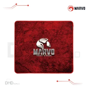 Marvo G39 Red Mousepad – Medium Size 450x400mm, Anti-Fray Edges, Water-Resistant, Non-Slip Base, Fiber-Braided Surface