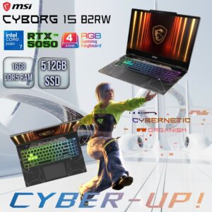 MSI CYBORG 15 B2RWEKG Intel® Core 7 240H | 16GB DDR5 RAM ; 512GB SSD NVMe | RTX 5050 (8GB) | 15.6-inch FHD 144Hz IPS-Level | 4-Zone RGB Eng/Ara Keyboard | DOS | Odyssey Grey