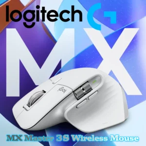 Logitech MX Master 3S Wireless White Mouse, Ultra-fast Scrolling, 8K DPI, Track on Glass, Quiet Clicks, USB-C, Bluetooth, Windows, Linux, Chrome  | Pale Grey